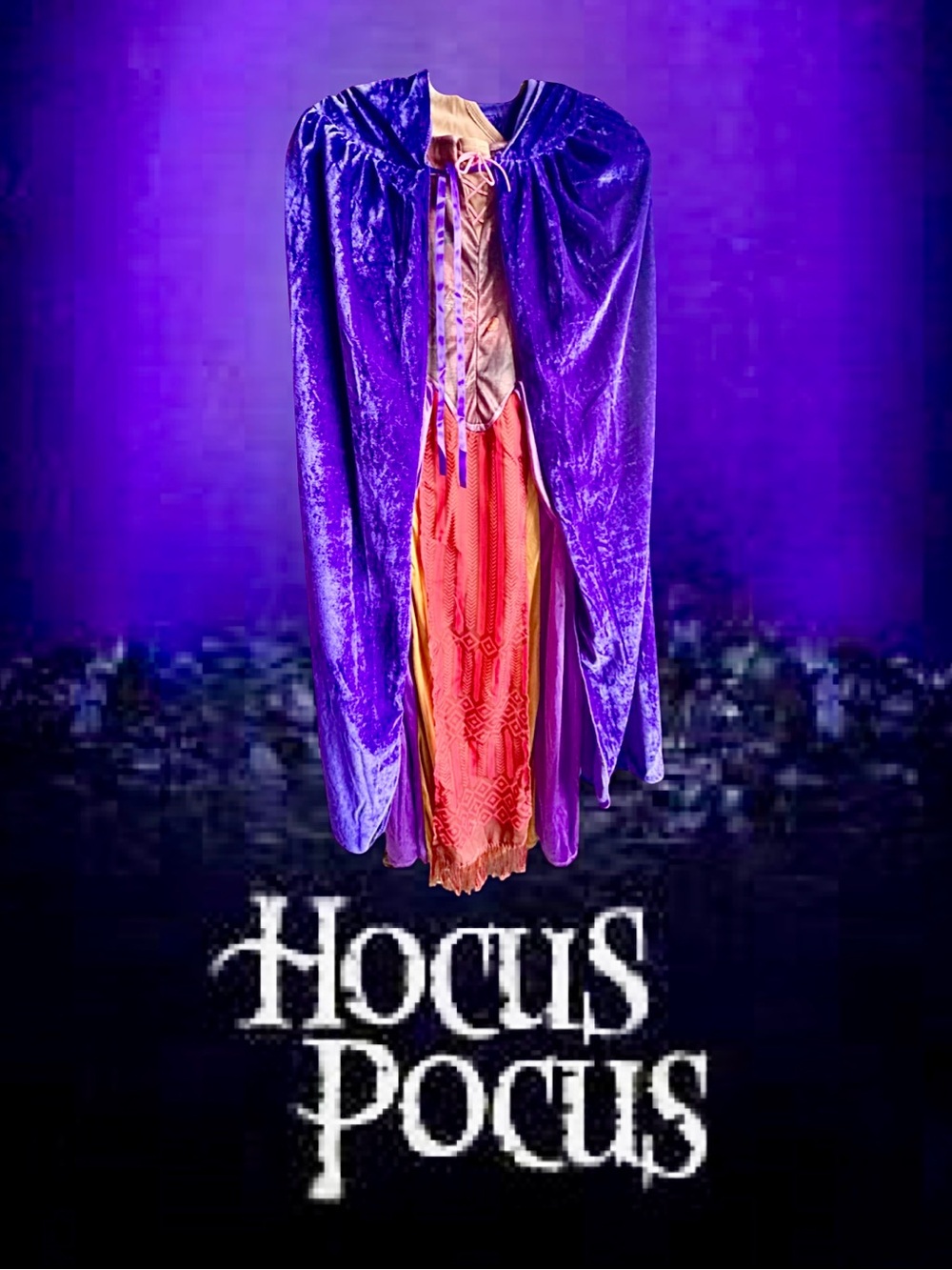 Hocus Pocus Sarah Purple Velvet Cape w/ Dress Costume Child Lg 12-14